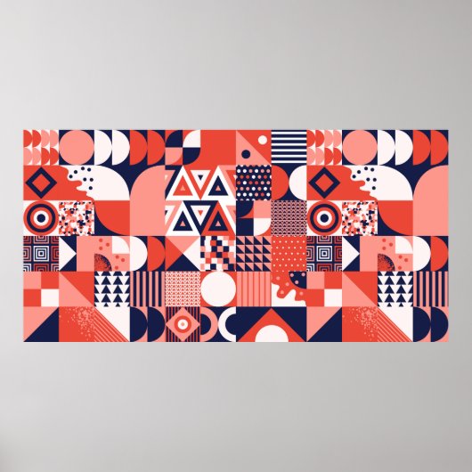 ヴィンテージレトロデザインヴィンテージシームレスパット ポスター (正面)