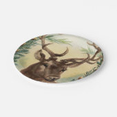 ヴィンテージレトロトナカイシカクリスマス ペーパープレート (アングル)