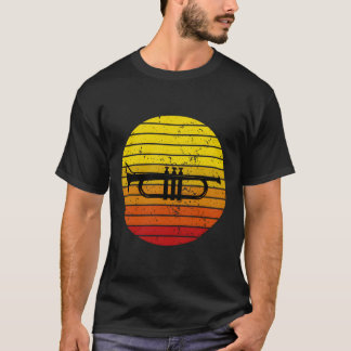 ヴィンテージレトロトランペットジャズミュージック Tシャツ