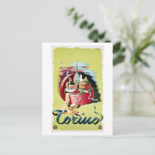 ヴィンテージレトロトリノイタリアン旅行広告 ポストカード (スタンド正面)