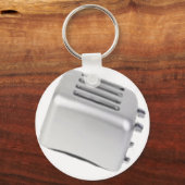 ヴィンテージレトロトースターデザイン- B&Wグレー キーホルダー (正面)