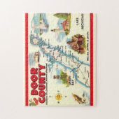 ヴィンテージレトロドアカウンティマップ ジグソーパズル (縦)