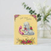 ヴィンテージレトロドッグオンフォンハッピーバースデー カード (スタンド正面)