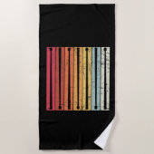 ヴィンテージレトロドラムスティックドラムドラム ビーチタオル (正面)