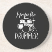 ヴィンテージレトロドラムプレーヤー私はドラマーを好む コースター (正面)