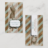 ヴィンテージレトロドレス型枠変更カード 名刺 (正面/裏面)