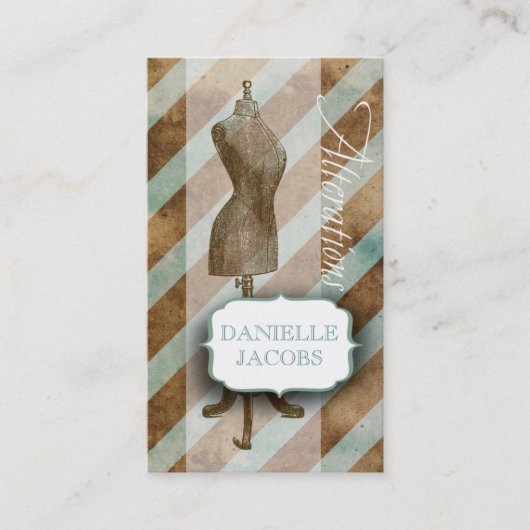 ヴィンテージレトロドレス型枠変更カード 名刺 (正面)