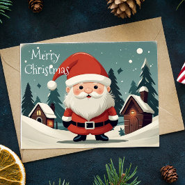 ヴィンテージレトロドワーフサンタクリスマスフォールディング シーズンカード