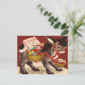 ヴィンテージレトロドンキーバレンタインカード シーズンポストカード (スタンド正面)