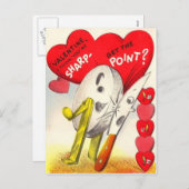 ヴィンテージレトロナイフ&シャープニングストーンバレンタイン シーズンポストカード (正面/裏面)