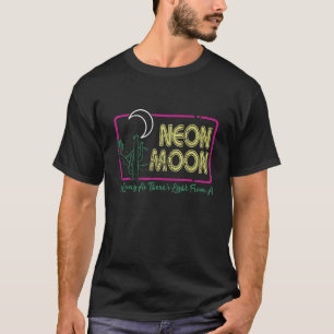 ヴィンテージレトロネオンMOONS歌詞ミュージック70sサボテン Tシャツ