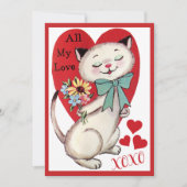 ヴィンテージレトロネコ花バレンタカスタムイン シーズンカード (正面)