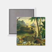 ヴィンテージレトロノアの箱舟と動物 マグネット (正面/裏面)