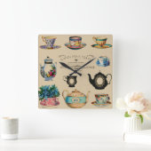 ヴィンテージレトロノーススターティーブレンドカンパニー広告 スクエア壁時計 (ホーム)