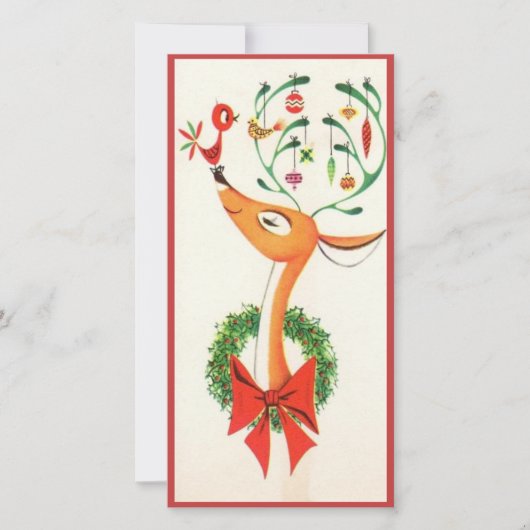 ヴィンテージレトロハッピートインデアカスタムークリスマス シーズンカード (正面)