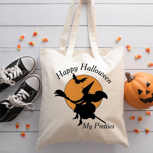 ヴィンテージレトロハッピーハローウィンマイプリティスウィッチ トートバッグ