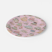 ヴィンテージレトロハッピーバースデーケーキ ペーパープレート (アングル)