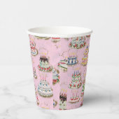 ヴィンテージレトロハッピーバースデーケーキ 紙コップ (右)