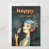 ヴィンテージレトロハッピー新年 シーズンカード (正面)