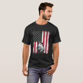 ヴィンテージレトロハムスター動物愛好家米国国旗 Tシャツ (正面フル)