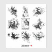 ヴィンテージレトロハロウィーンウィッチスクラップブック作りセット シール (シート)