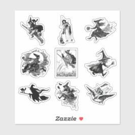 ヴィンテージレトロハロウィーンウィッチスクラップブック作りセット シール