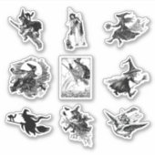 ヴィンテージレトロハロウィーンウィッチスクラップブック作りセット シール (正面)