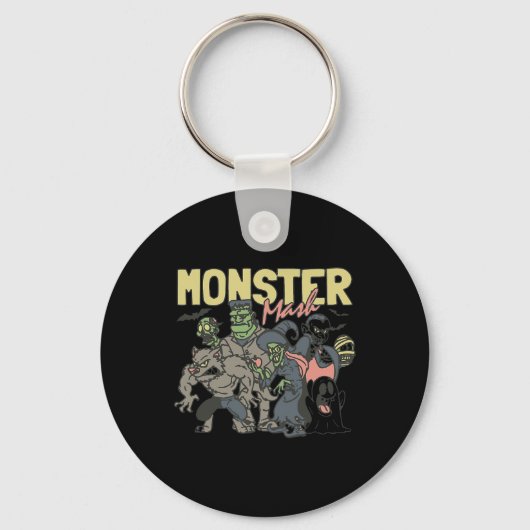 ヴィンテージレトロハロウィーンモンスターマッシュブー幽霊ウィット キーホルダー (正面)