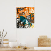 ヴィンテージレトロハロウィーン秋90sクラシックコラージュ ポスター (キッチン)