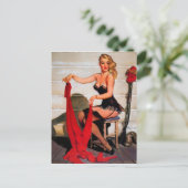 ヴィンテージレトロハンターピンナップガール ポストカード (スタンド正面)