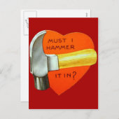 ヴィンテージレトロハンマーバレンタインカード シーズンポストカード (正面/裏面)