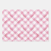 ヴィンテージレトロハートクリスマスツリーピンクとグレー ラッピングペーパーシート (正面)