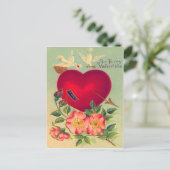 ヴィンテージレトロハートバレンタインカード シーズンポストカード (スタンド正面)