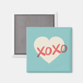 ヴィンテージレトロハートXOXOバレンタインデーマグネット マグネット (正面/裏面)