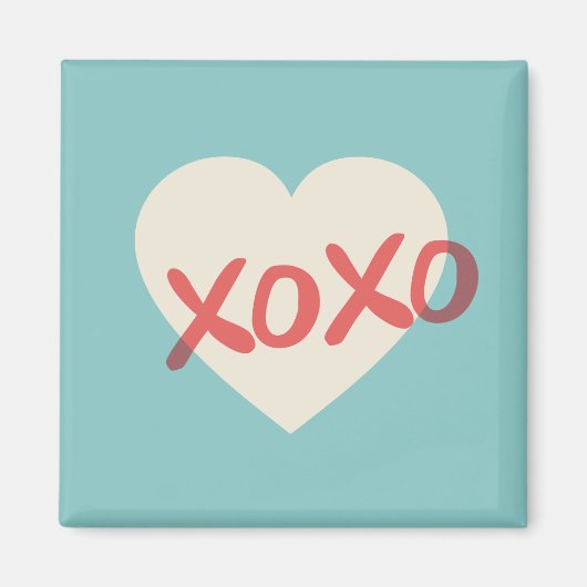 ヴィンテージレトロハートXOXOバレンタインデーマグネット マグネット (正面)