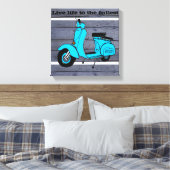 ヴィンテージレトロバイク キャンバスプリント (インサイチュ (寝室))