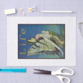 ヴィンテージレトロバタフライガール 薄葉紙 (クラフト)