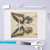 ヴィンテージレトロバタフライピンナップガール 薄葉紙 (クラフト)