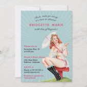 ヴィンテージレトロバチェロレッテランジェリーパーティー 招待状 (正面)