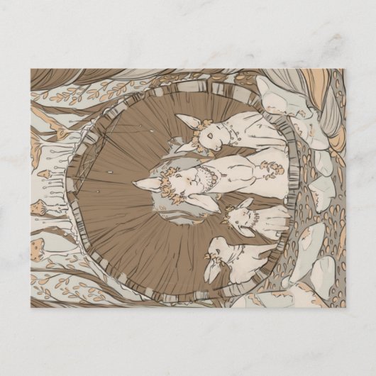 ヴィンテージレトロバニーラビット ポストカード (正面)