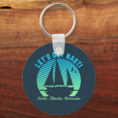 ヴィンテージレトロバミューダセーリングセールズナウティ キーホルダー (正面)