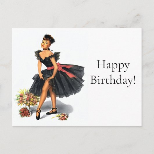 ヴィンテージレトロバレエダンサー1950年代はがき ポストカード (正面)