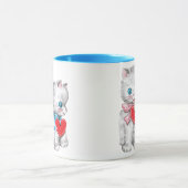 ヴィンテージレトロバレンタインデー猫かわいい子猫 マグカップ (中央)