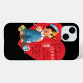 ヴィンテージレトロバレンタインデー男の子魚釣りハート Case-Mate iPhoneケース (裏面 (横))