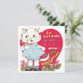 ヴィンテージレトロバレンタインデー食べ物ネコのアイスクリーム シーズンカード (スタンド正面)