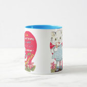 ヴィンテージレトロバレンタインデー食べ物ネコのアイスクリーム マグカップ (中央)