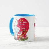 ヴィンテージレトロバレンタインデー食べ物ネコのアイスクリーム マグカップ (正面左)