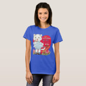 ヴィンテージレトロバレンタインデー食べ物ネコのアイスクリーム Tシャツ (正面フル)