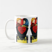 ヴィンテージレトロバレンタインデー コーヒーマグカップ (左)