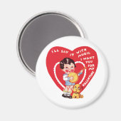 ヴィンテージレトロバレンタインデー,ボーイミュージックバンジョー マグネット (正面/裏面)